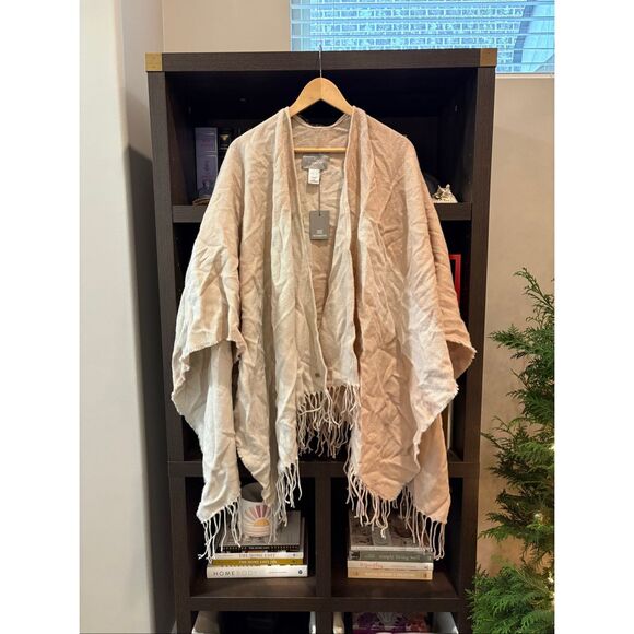 NWT Soia & Kyo Two Tone Pink & Ivory Scarfigan Shawl Wrap One Size - Picture 2 of 7